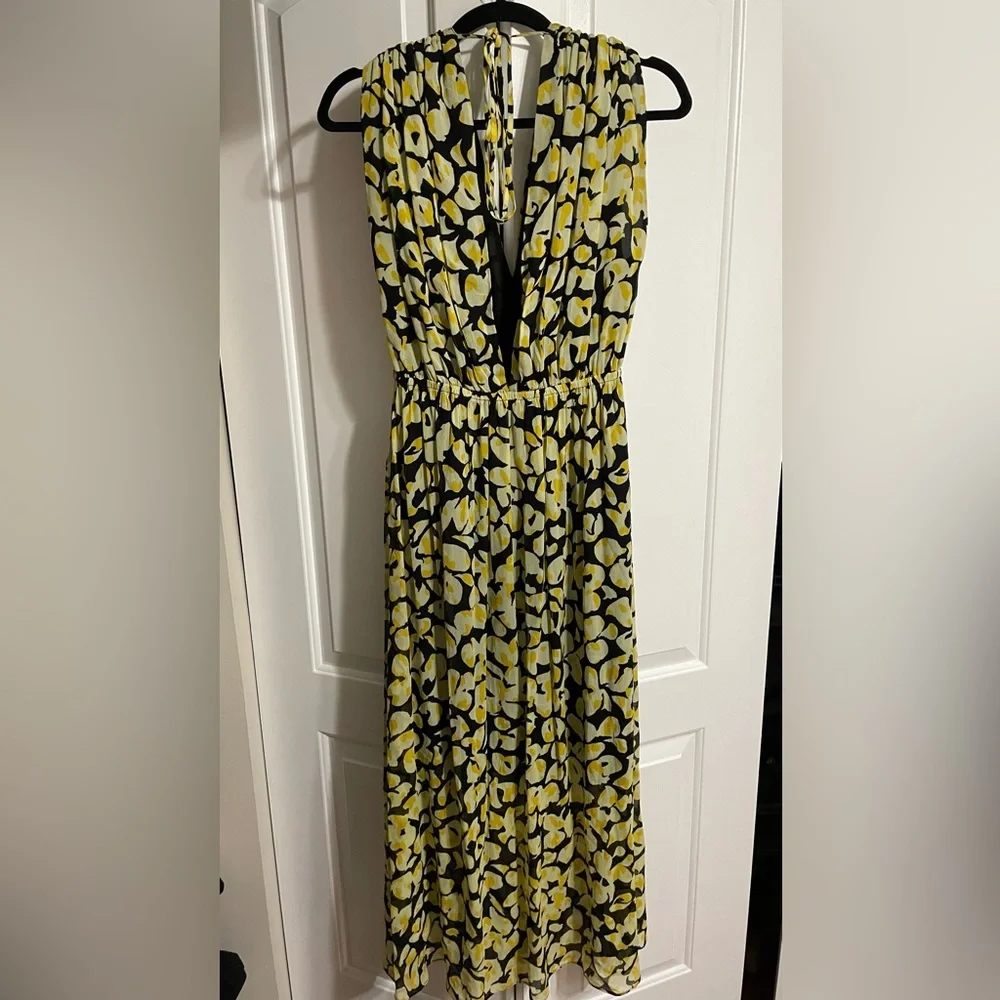 & Other Stories Midi Dress/ Size 2/ Black and Yellow Print - Picture 2 of 4